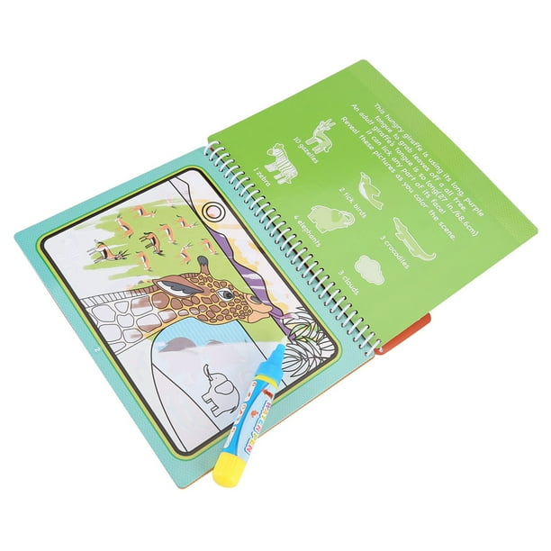 Libro para colorear para niños, pintura portátil para colorear para niños, libro de pintura al agua, libros para colorear para niños, eficiencia óptima