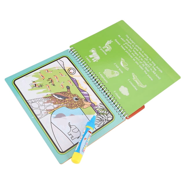 Libro para colorear para niños, pintura portátil para colorear para niños, libro de pintura al agua, libros para colorear para niños, eficiencia óptima
