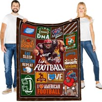 I Just Really Like Football Blanket, I Just Really Like Football Gift for Boys Men Girl Football Throw Warm Cozy Soft Plush Lightweight Bedding 40"x50" for Kid for Sofa,Bed and Living Room