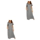 thumbnail image 1 of Batas de mujer Sonducket ropa de dormir cómoda y favorecedora Manga de camisón de algodón Gris-plata L 2piezas, 1 of 6