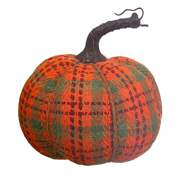 Plaid Pumpkins Fall Pumpkin for Decor Artificial Pumpkin Fabric Tabletop Decoration