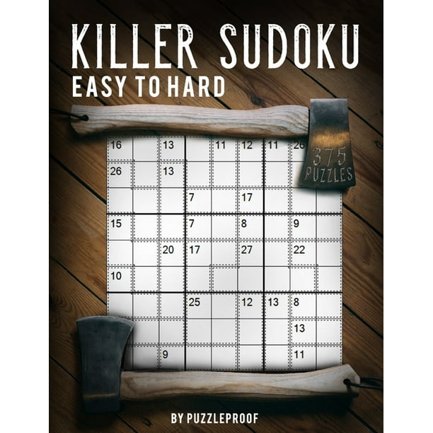 killer sudoku easy medium hard total 375 killer sudoku sumdoku puzzles 125 easy 125 medium and 125 hard 2 puzzles per page solutions included large print paperback walmart com