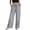 Gray, variant on Women's Cotton Line Pants Fashion Drawing Elastic Waist Trousers Casual Solid Loose Pocket Pants Light Blue L