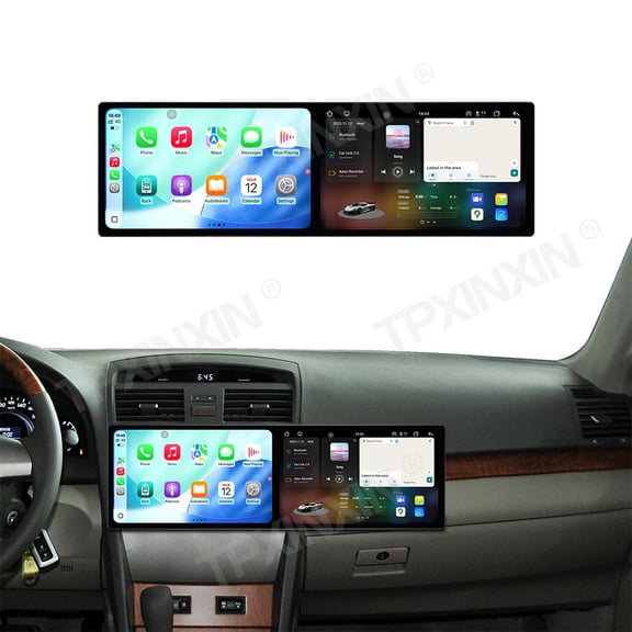 TPXINXIN Dual 9.1 inch Screen Car Radio For Toyota Camry 2007-2011 Android 15 Multimedia Player GPS Navigation Auto DSP Stereo Host