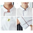thumbnail image 3 of Unisex Chef Jacket - Color Piping Chef Coat Kitchen Restaurant Working Chef Uniform, RedA, XL, 3 of 3