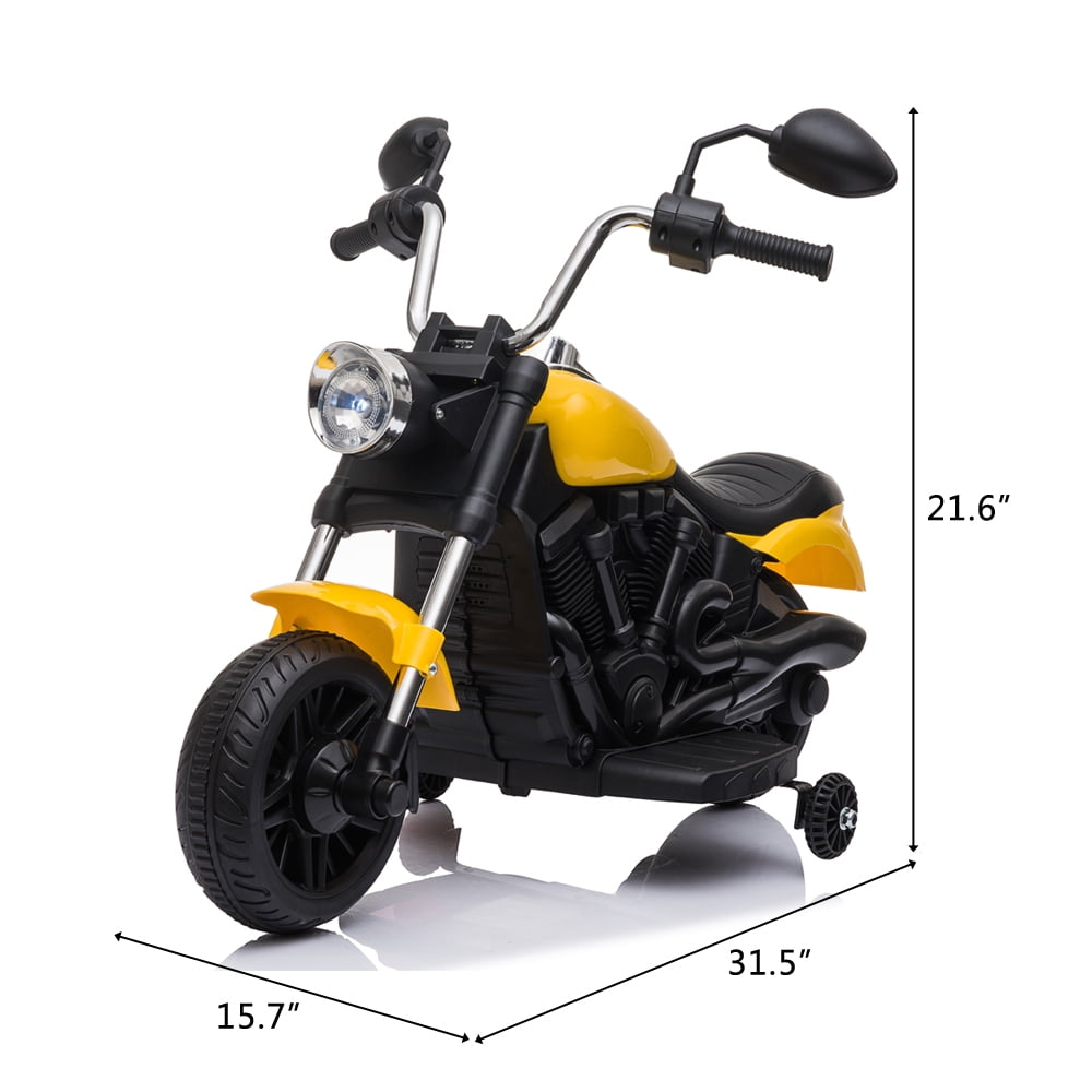 Lowestbest 6V Electric Toy Motorcycle Kids Battery Powered Car, Ride On Motorcycle w/ Training Wheels, Yellow Lowestbest 6V Electric Toy Motorcycle Kids Battery Powered Car, Ride On Motorcycle w/ Training Wheels, Yellow