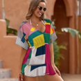 thumbnail image 3 of Abstract Square Art Women's Luxury Party Dress Evening Dresses Ladies Cover Ups, 3 of 6