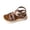 Brown, variant on Childrens Gladiator Sandals Boys Girls Non Slip Solid T-Strap Fisherman Sandal Thick Soft Sole Walking Shoes Brown 1 Big Kids