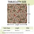 thumbnail image 2 of Red Mushroom Flower Brown Pattern Square Fitted Tablecloth with Elastic Edge,Square Table Cover,Washable Elastic Table Cover for Home Kitchen Party Decor 36"x36", 2 of 6