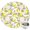Lemon and Slice, variant on Lemon and Brush White Pattern Round Fitted Tablecloth with Elastic Edge, Waterproof Dining Table Cover for Indoor Outdoor Camping and Daily Use