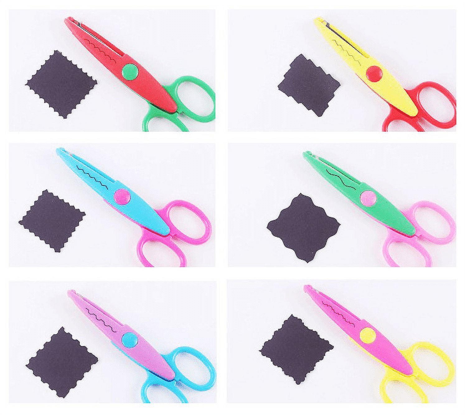 Incraftables 6pcs Decorative Pattern Edge Craft Scissors 10pcs Small Paper Hole Punch Shapes 10pcs Colorful Papers