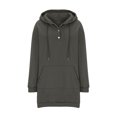 thumbnail image 4 of Ftwytp Women Hoodies Dress Button Sweatshirts Dress Casual Long Sleeve Tunic Dress Oversized Sweatshirts with Pocket Christmas Solid Women Long Sleeve Hooded Sweatshirt Ladies Dress, 4 of 6