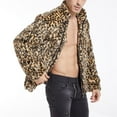 thumbnail image 6 of Brilliant Winter Jackets for Men Clearance Men Leopard Winter Warm Lightweight Outdoor Woolen Faux-Fur' Coat Collar OverCoat Brown S, 6 of 9