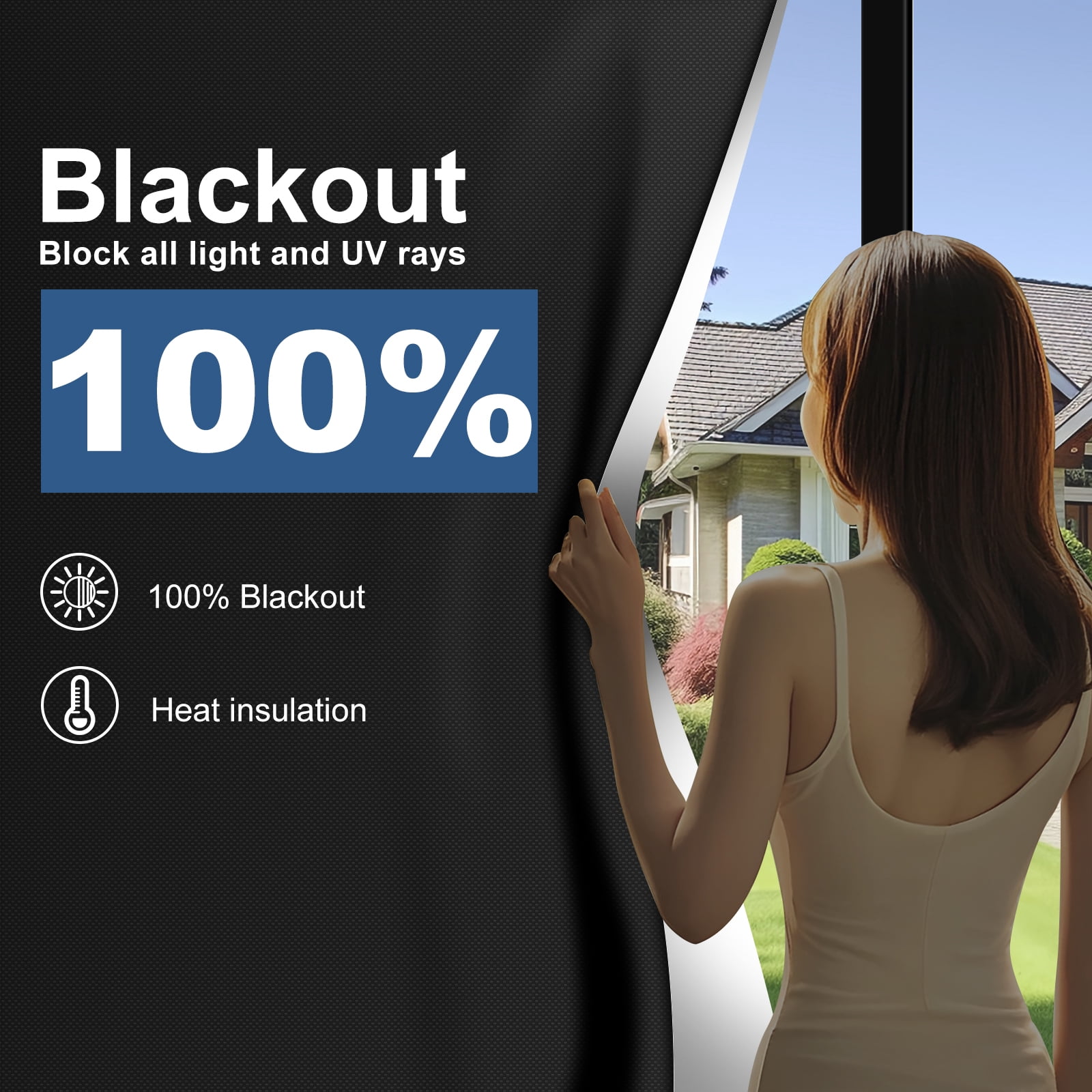 PChero Blackout Shades for Bedroom 138" x 58", Portable Blackout Curtains, No Drill Window Blinds,Blackout Window Cover DIY Temporary Blackout Blinds Film for Bedroom Nursery Travel Dorm Room