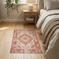 thumbnail image 3 of ODIKA Vintage Medallion Round With Distressed Farmhouse Floral Trim for Hallway, Study Room, Playroom, Non-Slip Low Profile, 3 of 7