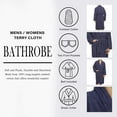 thumbnail image 3 of BNM Terry Cotton Adult Unisex Bathrobe, Extra Large, Navy, 3 of 10