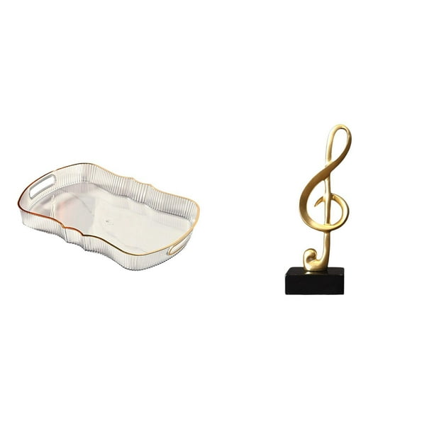 Bandeja de almacenamiento,Bandeja rectangular para servir frutas y postres de cocina,Bandeja decorativa organizadora multifunción para el hogar,Figura de escritorio,Escultura de nota musical