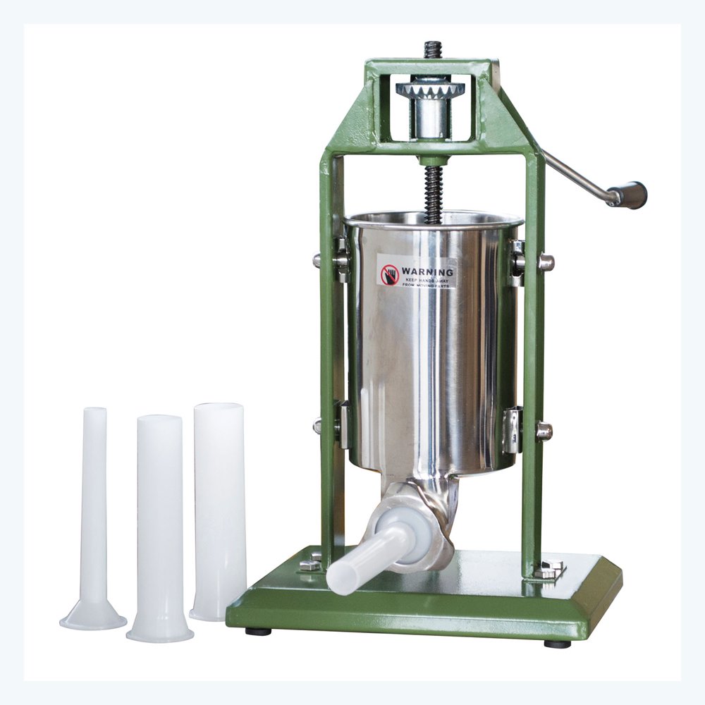 Offex Heavy Cast Steel Base Vertical Sausage Stuffer with 4 Stuffing