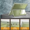 thumbnail image 6 of Fintie Case for 13 Inch Microsoft Surface Pro 10 (2024) / Surface Pro 9 (2022) - Shockproof Folio Rugged Hard Cover with Clear Transparent Back Shell Compatible with Type Cover Keyboard, Green, 6 of 10
