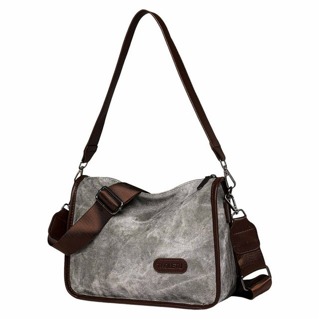 Ediodpoh Women Shoulder Bag Fashionable New Pattern Simple Solid Color Retro Large Capacity Practical Casual Versatile Messenger Bag Grey