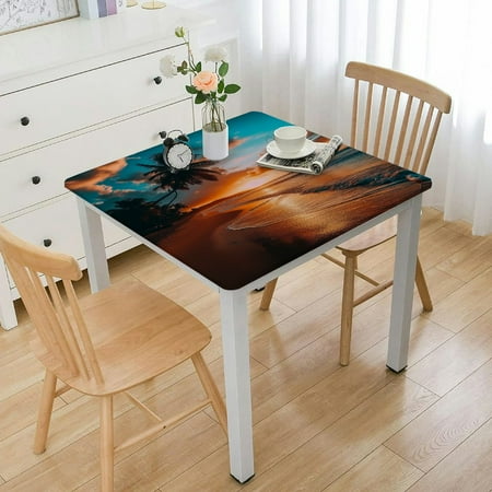 

ONETECH Palm Tree Sunset Outdoor Fitted Table Cover 100% Polyester Fiber 36*36