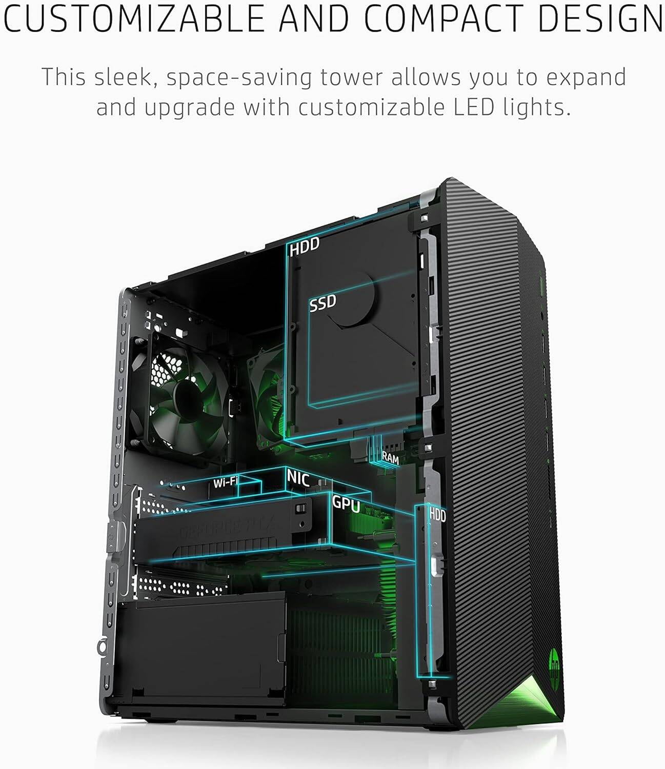 PCケース(自作PC用) HP Pavilion Gaming i7-11700 16GB SSD+HDD HP Pavilion Desktop Tower Intel Core i7-11700F 8-Core up to 4.9GHz