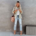 thumbnail image 5 of LYMAYTER Women Relaxed Coats Solid Color Long Sleeves Denim Jean Jacket Washed Mid-Length Cowboy Outwear S-XL, 5 of 8