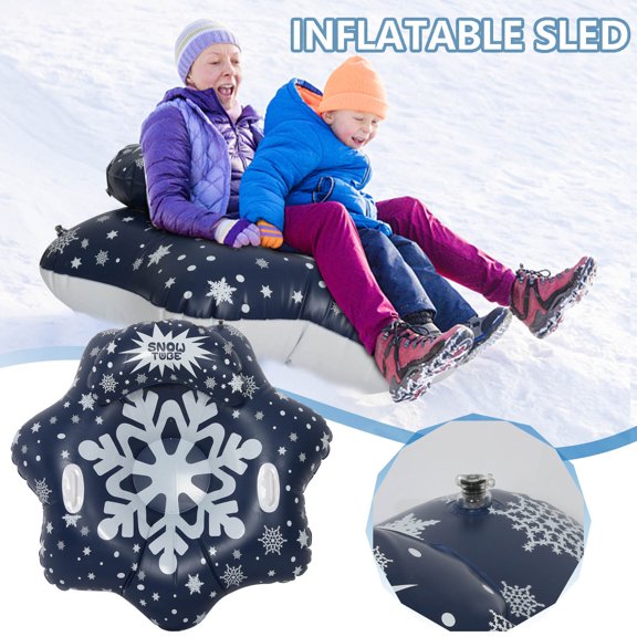 Baofu 47" Inflatable Sled Snow Tube Winter Practical Large Size Snow Tube Adult Ski Lap Children Ski Mat