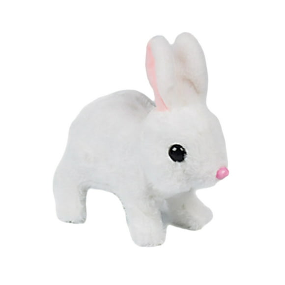 Cyber and Monday Deals Kids Little Rabbit Plush Toy Girl Electric Simulation Doll Walking Will Be Called White Rabbit Doll Pet Basket Gifts White