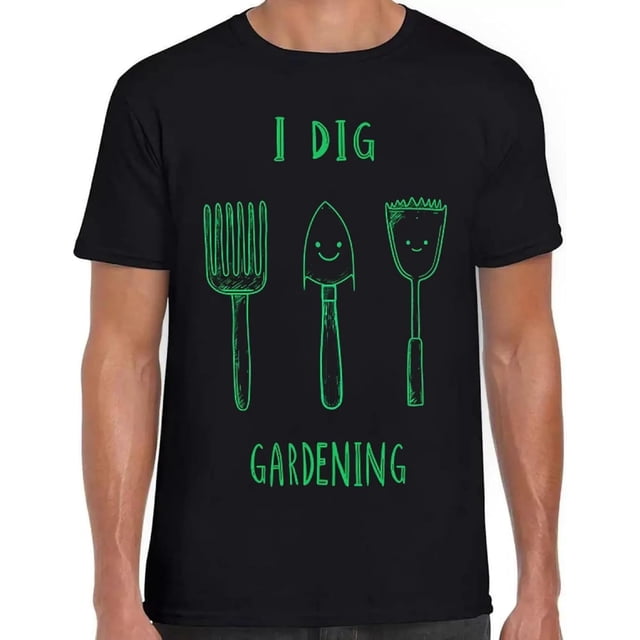 I Dig Gardening - playera divertida para jardinería, diseño de jardinero y regalo vegetariano, color negro unisex