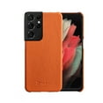 thumbnail image 3 of Genuine Leather Case for Samsung Fashion Leather Shell, Vitality Orange S21, 3 of 3