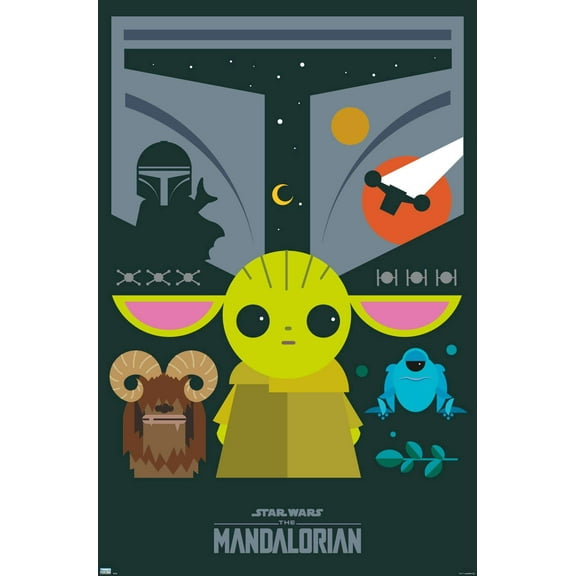 Star Wars: The Mandalorian - Geo Pop Group Wall Poster, 22.375" x 34"