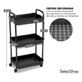 thumbnail image 5 of Carrito Auxiliar Organizador Multiusos 3 Niveles Plastico Negro, 5 of 5