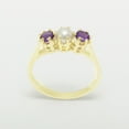 thumbnail image 4 of LBG British Made 9k Yellow Gold Cultured Pearl & Amethyst Womens Statement Ring - 33 size options - Size 9.25, 4 of 6