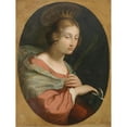 thumbnail image 3 of Florentine School 12x14 Black Modern Framed Museum Art Print Titled - Saint Catherine of Alexandria (18th Century), 3 of 5