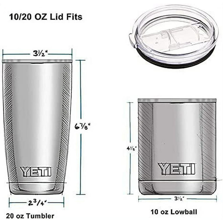 Tumbler Lid for 20 Oz Yeti Rambler, Old Style RTIC, Ozark Trails and more Cooler  Cup, Sliding, Sealed, Splash Proof, and Straw Friendly (20 oz 2 Pack) 