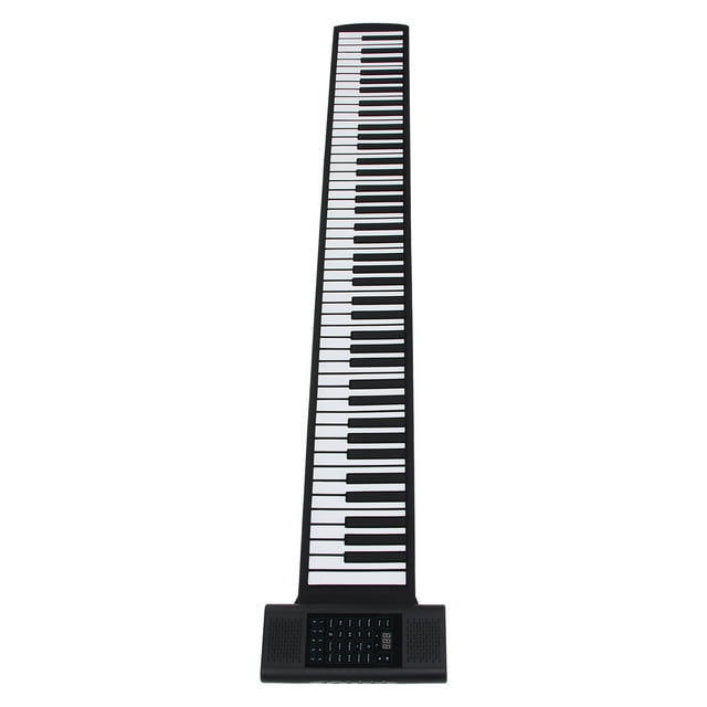 Piano Enroulable, Affichage LED 88 Touches Piano à Main Électronique 128 Rythmes Pliable pour Quotidien