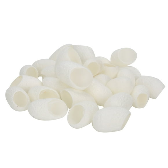 Capullos de seda BuyWeek 30 piezas de bolas de gusano de seda exfoliantes naturales para limpieza facial