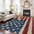 thumbnail image 3 of Area Rug 60×96in, USA Star and Stripe Retro Wood Barn Floor Carpet Living Room Rug, Farm Wooden Patriotic Flag Non-Slip Welcome Mat Indoor Rugs for Bedroom Dining Room, 3 of 9