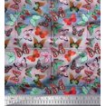 thumbnail image 1 of Soimoi Polyester Crepe Fabric Colorful Butterfly Fabric Prints by Yard 52 Inch Wide, 1 of 5