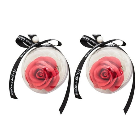 

Dvkptbk 2Pcs Rose Plastic Ball Pendant Soap Flower Decoration Valentine s Day Gift