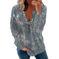 thumbnail image 4 of Tops de Entrenamiento Para Mujer, Tops de Otoño, Manga Larga, Cremallera, Cuello en V, Jersey Con Estampado Floral, Sudadera de Gran Tamaño, Blusas Tipo Túnica Holgadas Odeerbi  ODB178976, 4 of 5