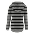 thumbnail image 4 of jsaierl Striped Hoodies for Women Button Up Trendy Drawstring Hooded Pullover Sweatshirt Long Sleeve Tunic Shirt Blouse, 4 of 4