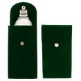thumbnail image 1 of Funda de Reloj de Terciopelo Uxcell, Estuche de Viaje para Reloj, Bolsa de Almacenamiento Suave con Botón a Presión, Verde Oscuro, 1 of 6