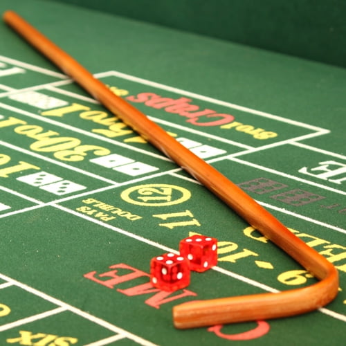 48 Inch STAINED Rattan Craps Dealer Dice Stick Wood Casino Table Las Vegas