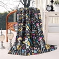 thumbnail image 2 of Day Of the Dead Halloween Pattern Blanket,Comfortable Soft Lamb Wool Throw Blanket,All Season,Warm Lightweight Blankets for Sofa Bed Couch Living Room Chair,50"x60", 2 of 4