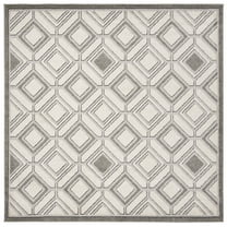 SAFAVIEH Amherst Marla Geometric Area Rug, Ivory/Light Grey, 7' x 7' Square