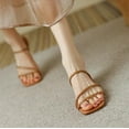 thumbnail image 2 of Hyknon Sandals for Women Rectangular Toe Sandals Strappy Open Toe Low Block Heels Sandals Dress Pumps Shoes Heeled Arch Support Comfortable Sandals, 2 of 5