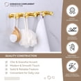 thumbnail image 5 of Simple Towel Hook Rack Brushed Gold, SUS304 Stainless Steel Bathroom Hook Rail 5 Hooks, Utility Kitchen Towel Holder, Wall Mount, 5 of 9
