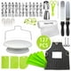 thumbnail image 1 of Kit de decoración de pasteles de 127 piezas, puntas y bolsas de glaseado para el hogar con boquillas giratorias de acero inoxidable con delantal Inevent HA8316-00B, 1 of 2